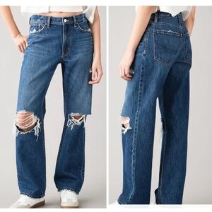 American Eagle Jeans Women's 4 Short Ex-Boyfriend Low Rise Denim Comfort Stretch